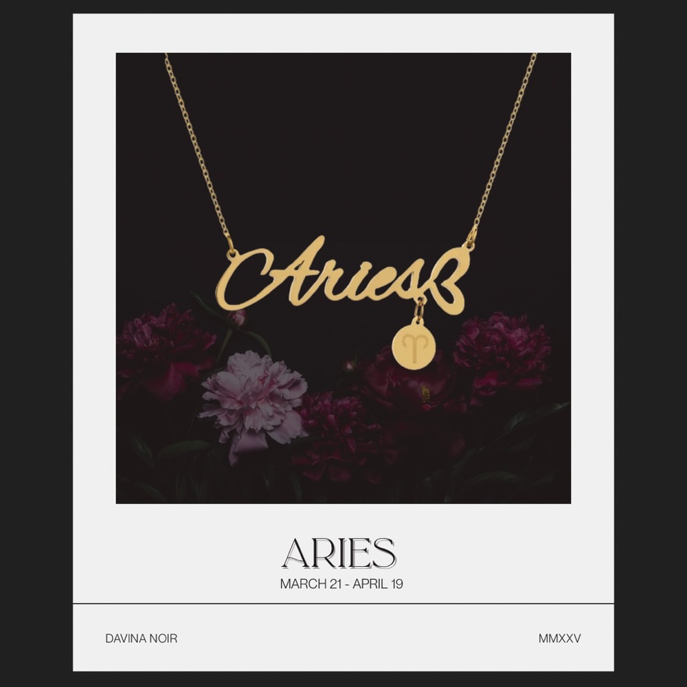 Aries Zodiac Gold Necklace